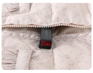 Fluorescence test showing zero agent on baby floral down jacket with ruffled zipper