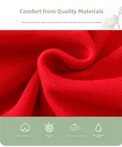 Close-up of red high-density knit fabric showing soft, breathable, and pilling-resistant texture
