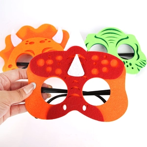 Colorful felt dinosaur party glasses for kids birthday party and photo booth props