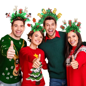 Set de serre-tête Noël 2025 avec motifs festifs de renne bonhomme de neige et étoile