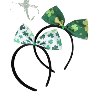 Lot de serre-têtes de la Saint-Patrick avec motifs trèfles verts et dorés