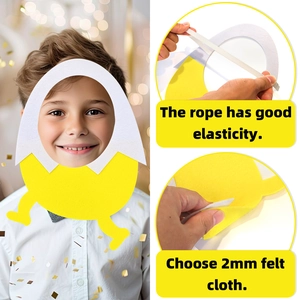 Cartoon egg felt mask for kids birthday party with elastic strap and 2mm thickness