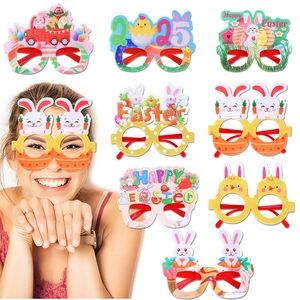 Cartoon Easter Party Glasses Frame Bunny Rabbit Chick Egg 2025 For Kids Festive Decoration Photo Props