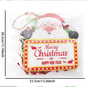 Weihnachtstürschild mit Weihnachtsmann und Merry Christmas festliche Hängedekoration