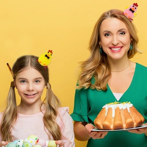 Barrettes à cheveux poussins de Pâques en peluche jaune et rose pour décorations de fête