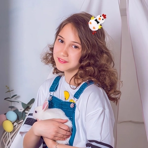Barrette à cheveux poussin en peluche blanche pour enfants, décor de fête de Pâques