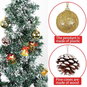 Kit de décorations pour sapin de Noël avec boules dorées pommes de pin et cloches