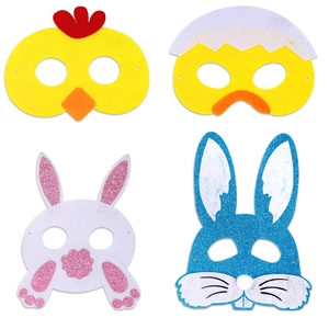 Ostern Tier Filzmaske Für Kinder Party Dekorationen Cartoon Hase Küken Cosplay Foto Requisiten Festliche Augenmaske Zubehör