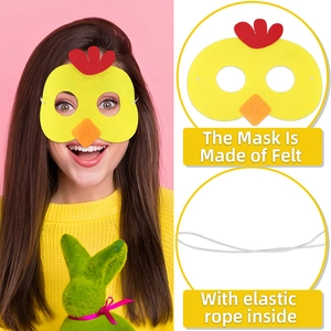 Oster-Partymaske aus Filz mit gelbem Küken-Design und elastischem Band für Kinder