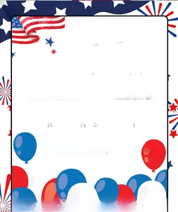 Detail of 2.1m Independence Day star tinsel garland in red, white and blue colors