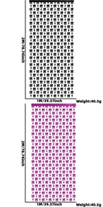 Détail du rideau de fête de 2M x 1M avec motifs nœuds et étoiles et ses dimensions