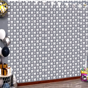 Guirlande verticale en papier avec nœuds et étoiles pour décoration murale de fête d'anniversaire