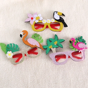 Hawaiian Party Glasses Felt PP Flamingo Pineapple Tropical Theme Eyewear For Summer Beach Luau Carnival Costume Accessories