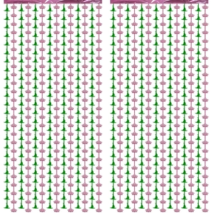 Pink and green crown foil fringe curtain party backdrop decorations for witch themed events
