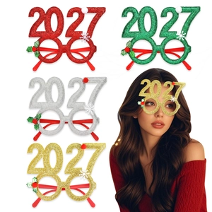 Kreative 2027 Nummer Glitzer Brille Kunststoff Requisiten Brille Für Weihnachten Neujahr Party Fotoautomaten Deko
