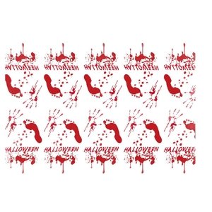 Halloween bloody handprint and footprint table cover for spooky party decor 137x274cm