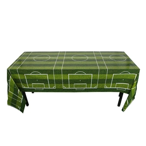 Waterproof PE football grass field tablecloth for soccer theme birthday party table decor
