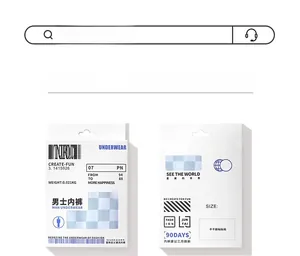 Retail packaging of boy's cotton boxer briefs with a transparent window for fabric details