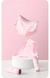 Detailed close-up showing 95% cotton fabric texture and Pink World elastic waistband
