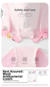 Detail of boys' breathable pink boxer briefs featuring antibacterial mesh crotch design