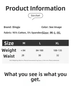 Size chart detail for breathable cotton sports panties showing weight and waist measurements
