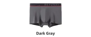 Detail of dark grey men's cotton boxer briefs with breathable mesh texture and sporty waistband