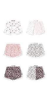 Vue détaillée de six boxers pour femmes à motifs avec taille élastique Love Yourself