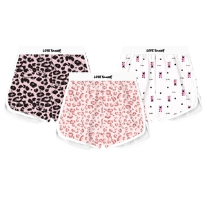Lot de 3 shorts de détente pour femmes avec imprimé léopard et ceinture LOVE Yourself