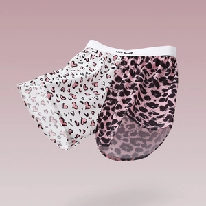 Boxer homme élégant avec imprimé léopard rose et design patchwork wild heart