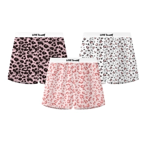 Lot de trois boxers en coton pour hommes avec imprimé léopard rose et ceinture LOVE Yourself