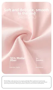 Close-up of soft pink modal fabric showing 95% modal fiber and 5% spandex blend texture