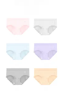 Six-pack of modal women's panties in pastel colors with anti-bacterial crotch detail