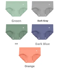 Detailed view of seamless modal underwear in five colors with elastic logo waistband