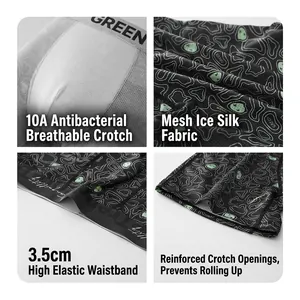 Men's ice silk boxer briefs with breathable 10A antibacterial mesh and 3.5cm elastic waistband