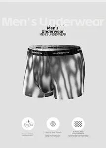 Breathable men's boxer briefs with metallic silver dots and elastic waistband detail