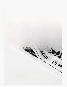Detail of high-elastic white waistband with slogan on black and white graffiti boxer briefs