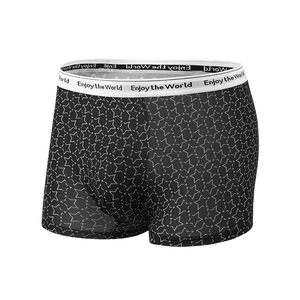 Atmungsaktive Herren-Boxershorts in Schwarz mit Sternmuster und Logo-Elastikbund