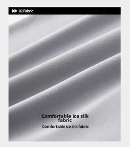 Macro view of light gray ice silk fabric texture showing breathable knit detail