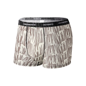 Men's breathable ice silk boxer briefs with abstract patterns and elastic waist band