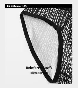 Detail shot of reinforced cuffs on ice silk men's underwear with printed pattern