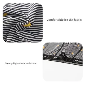 Men's breathable boxer briefs with striped pattern and yellow banana print details