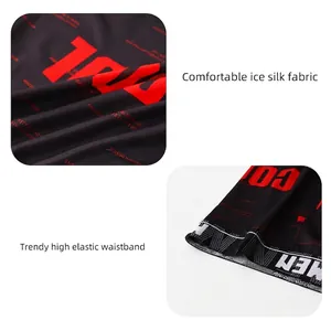Breathable ice silk men's boxer briefs with high elastic waist and red letter print