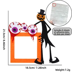 Cornice per interruttore Halloween in feltro con zucca, occhi e dimensioni