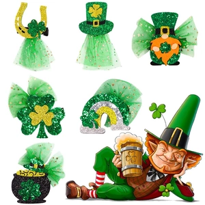 St. Patrick's Day Haarklammern Für Mädchen Grün Pailletten Kleeblatt Regenbogen Goldtopf Gnom Hufeisen Haarnadeln Party Deko