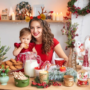 Serre-tête bois de renne de Noël avec clochettes pour costumes et décorations de fête