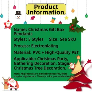 5-style electroplated PVC and PET Christmas ball gift set for tree and party decoration