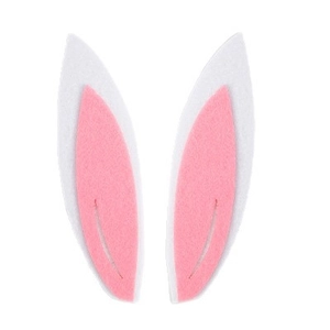 Pink and white felt bunny ears wall stickers for Easter party decoration and DIY crafts