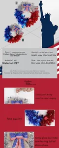 Gros plan d'une couronne du Jour de l'Indépendance avec texture PET et nœud drapeau