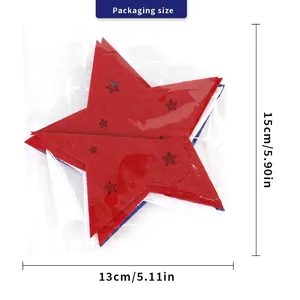 Stelle decorative in feltro rosso bianco blu per il Giorno dell'Indipendenza e tavola