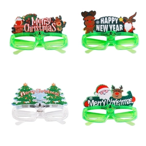 Set di 4 occhiali natalizi a LED con Babbo Natale e renna per decorazioni per feste